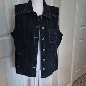 Chico's Platinum Dark Blue Denim Vest